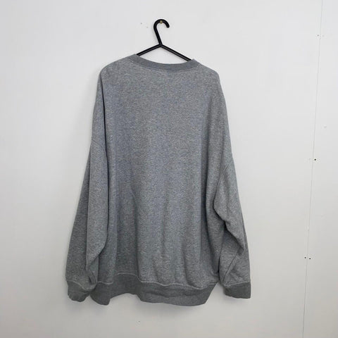 Nike Essentials Sweatshirt Womens Size M [Very Oversized] Grey Center Swoosh - DD5632-063