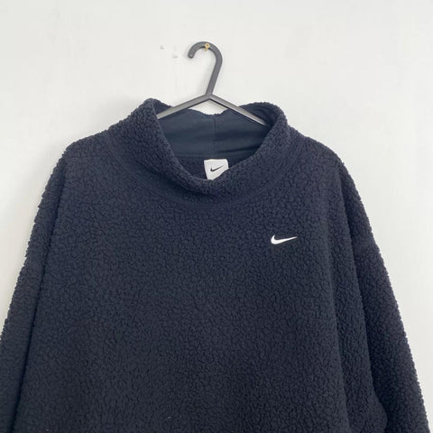 Nike Therma-Fit Cosy Sherpa Fleece Pullover Womens Size 1X [XXL] Plus Black.