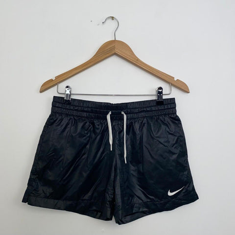 Preowned Nike Womens Sports Athletic Shorts Black Size S Lightweight Swoosh Logo.