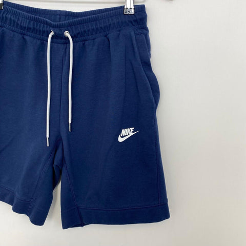 Preowned Nike NSW Sportswear Modern Essentials Fleece Sweat Shorts Mens Size S Navy Blue.