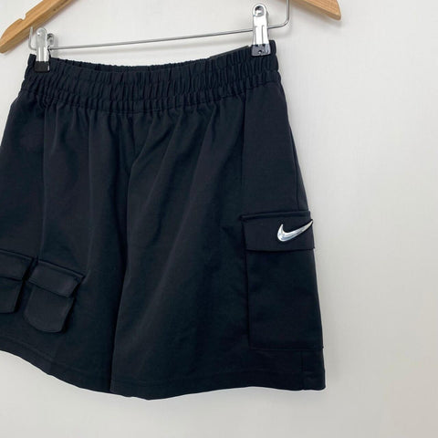 Nike Woven Swoosh Cargo Shorts Womens Size S Dark Grey Summer Field Utility.