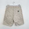 Carhartt Trade Single Knee Shorts Mens Size 32 Striped Cream Navy Carpenter Work