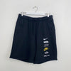 Nike Club Sweat Shorts Mens Size XL Black Graphic Print Swoosh Pockets Summer.