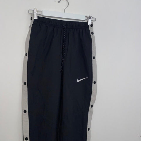 Nike Woven Popper Windrunner Trousers Joggers Mens Size XS Black Pants Swoosh Festival.