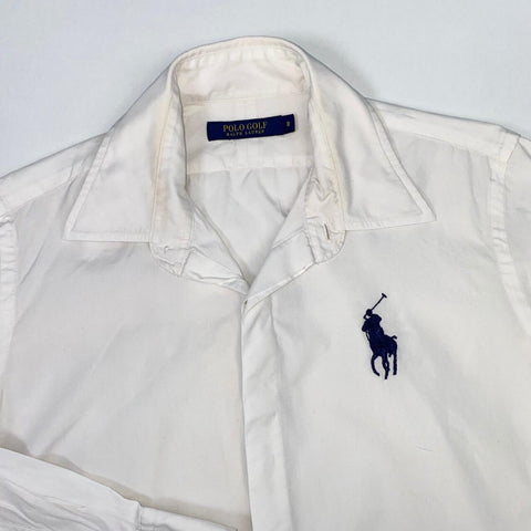 Polo Golf Ralph Lauren Big Pony Formal Shirt Womens Size 8 White Old Money L/S.
