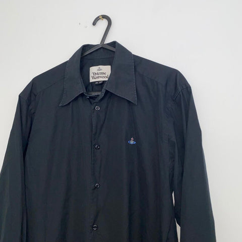 Vivienne Westwood Long-Sleeve Formal Shirt Mens Size 48 / M Black Orb Button-Up.