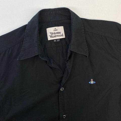 Vivienne Westwood Long-Sleeve Formal Shirt Mens Size 48 / M Black Orb Button-Up.