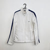 Vintage Nike Track Jacket Windbreaker Womens Size M White Navy Retro Swoosh.