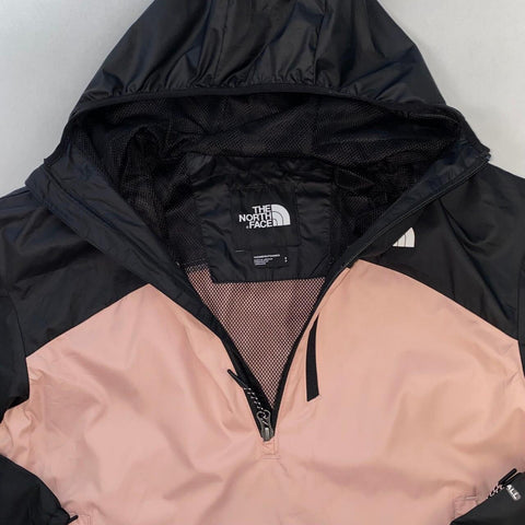 The North Face Windbreaker Half-Zip Jacket Womens Size S Black Pink Windwall TNF