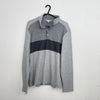 Calvin Klein Three Tone Jumper Mens Size S Grey Sweater Pullover 1/4 Button Logo