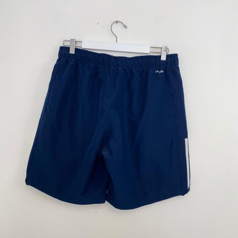 Adidas Woven Shorts Mens Size L Navy Summer Logo Sports Pockets Three Stripes.