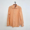 Polo Ralph Lauren 100 % Linen Striped Shirt Womens Size L Orange Relaxed Fit.