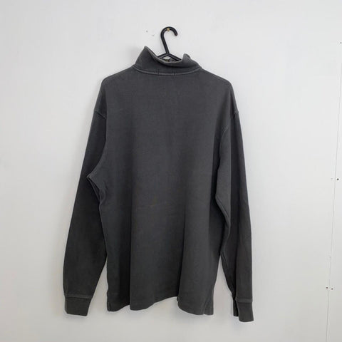 Polo Ralph Lauren Quarter-Zip Jumper Mens Size L Grey 1/4 Zip Pullover Sweater.
