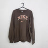 Nike Sportswear Phoenix Spellout Womens Oversized Sweatshirt Size M Brown Retro.