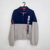 Polo Sport Ralph Lauren OG Windbreaker Jacket Two Tone Mens Size S Navy Grey.