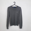Polo Ralph Lauren Knitted Jumper Womens Size M Grey Crewneck Sweater Logo.
