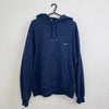 Vintage Nike Basic Hoodie Mens Size L Navy Pullover Embroidered Swoosh Early 00s