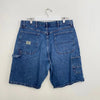 Vintage Wrangler Jeans Denim Shorts Carpenter Mens Size W36 Blue Jorts Work y2k.