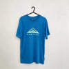 Nike Trail Mens T-Shirt Top Size S Blue Dri-Fit Running Center Logo Outdoor Tee.