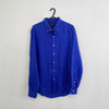 Ralph Lauren Mens Linen Button-Up Shirt Size M Blue Long-Sleeve Summer Holiday