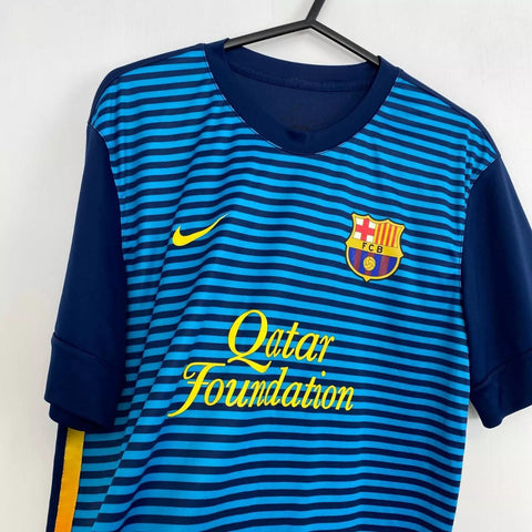 Preowned Nike Mens Barcelona Training Shirt Size M Blue Football 2012-13 Pre-Match Retro