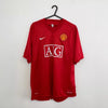 Vintage Nike Mens 2007-09 Manchester United Home Shirt Jersey Size L Red Retro 237924-666