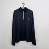 Polo Ralph Lauren Mens Performance 1/4 Zip Pullover Top Size L Black Sports Logo Lightweight