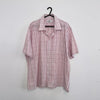 Vintage Yves Saint Laurent YSL Short-Sleeve Shirt Size XXL 2XL Pink Plaid Summer Logo