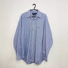 Ralph Lauren Mens Striped Button-Up Shirt Size 16 L Blue White L/S Yarmouth.
