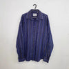 Yves Saint Laurent Mens Shirt Size 17 /L Black Blue Striped Long-Sleeve YSL
