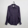 Yves Saint Laurent Mens Shirt Size 39 / 15.5 / M Purple Striped Long-Sleeve YSL