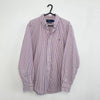 Ralph Lauren Mens Button-Up Shirt Size M Purple White Striped Long-Sleeve Summer