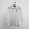 Polo Golf Ralph Lauren Womens Button-Up Shirt Size 4 White Summer Logo Preppy.