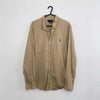 Ralph Lauren Mens Button-Up Shirt Size L Beige Long-Sleeve Feather Weight Twill.