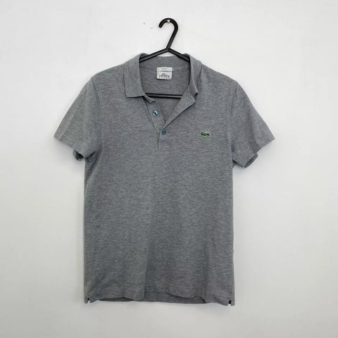 Preowned Lacoste Mens Basic Logo Polo Shirt Size 2 / XS Grey Top Embroidered Short-Sleeve