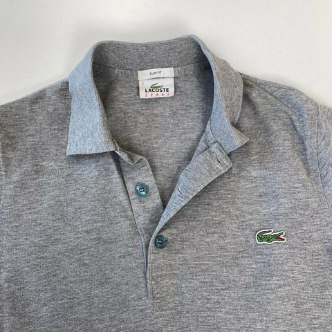 Preowned Lacoste Mens Basic Logo Polo Shirt Size 2 / XS Grey Top Embroidered Short-Sleeve