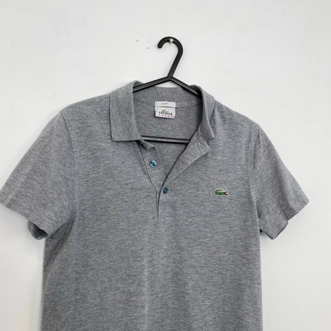 Preowned Lacoste Mens Basic Logo Polo Shirt Size 2 / XS Grey Top Embroidered Short-Sleeve