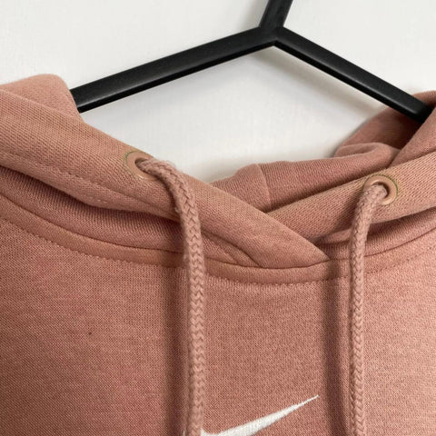 Preowned Nike Womens Essential Center Swoosh Oversized Hoodie Size XS Dusty Pink Pullover