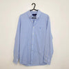 Preowned Ralph Lauren Mens Striped Button-Up Shirt Size 15.5 / M Blue White Long-Sleeve.