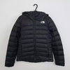 Preowned The North Face Womens 550 Puffer Jacket Size S Black Padded TNF Hooded Basic