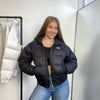 Preowned The North Face Womens 550 Down Nuptse Puffer Jacket Size S Black TNF Hooded.