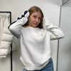 Preowned Ralph Lauren Sport Womens Knitted Jumper Size L White Navy Crewneck Sweater Logo