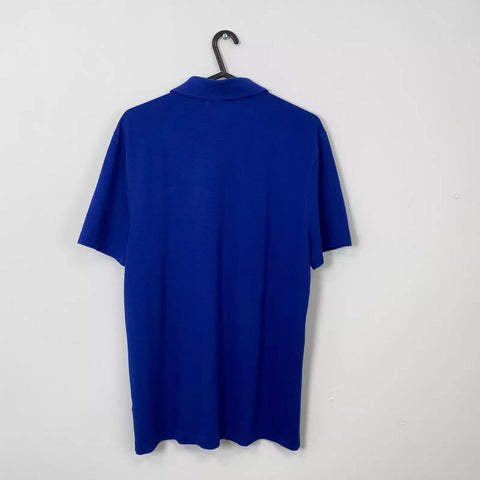 Preowned Lacoste Mens Basic Logo Polo Shirt Size FR4 / M Blue Top Collared Short-Sleeve.