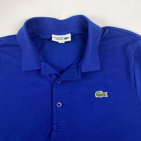 Preowned Lacoste Mens Basic Logo Polo Shirt Size FR4 / M Blue Top Collared Short-Sleeve.