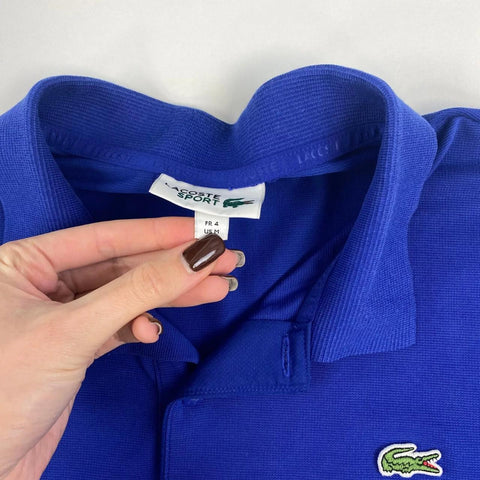 Preowned Lacoste Mens Basic Logo Polo Shirt Size FR4 / M Blue Top Collared Short-Sleeve.