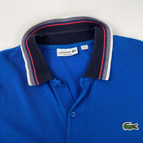 Preowned Lacoste Mens Basic Logo Polo Shirt Size FR4 / M Blue Top Collared Short-Sleeve.