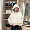 Polo Ralph Lauren Womens Quilted Hoodie Size XS/S Oversized Ivory Cream Logo.