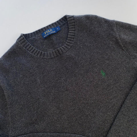 Polo Ralph Lauren Knitted Jumper Mens Size S Grey Crew Sweater Logo Preppy. - Stock Union