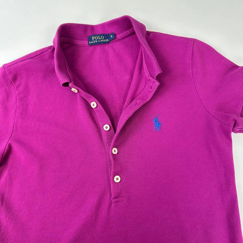 Polo Ralph Lauren Womens Basic Polo Shirt Size S Fuschia Pink Top Tennis Pony.