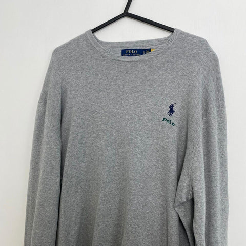 Polo Ralph Lauren Lightweight Jumper Mens Size XL Grey Sweater Embroidered Pony. - Stock Union
